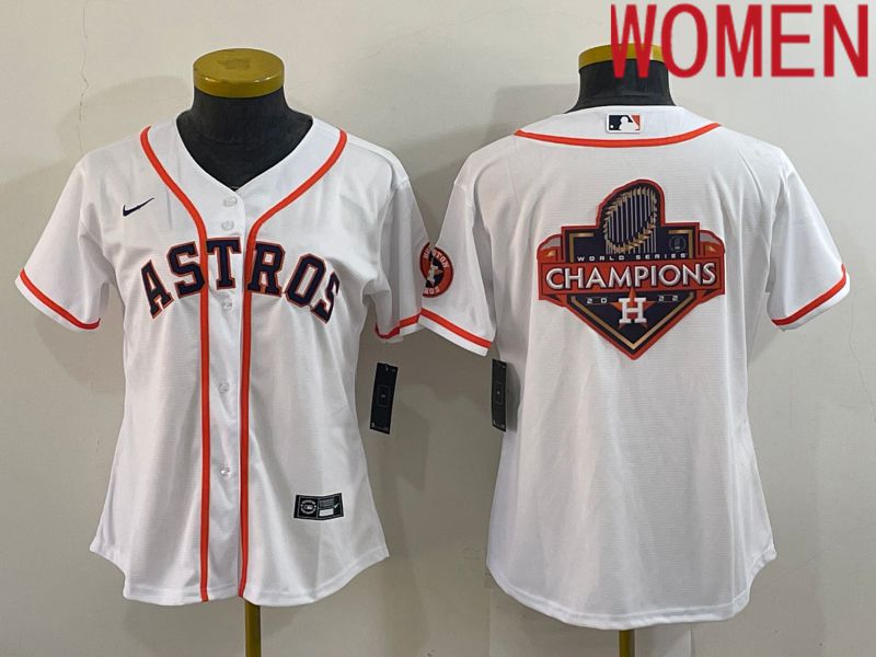 Women Houston Astros Blank White Game Nike 2022 MLB Jersey